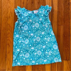 Hanna Andersson Girls Size 130 (US 8) aqua graphic flower print tunic